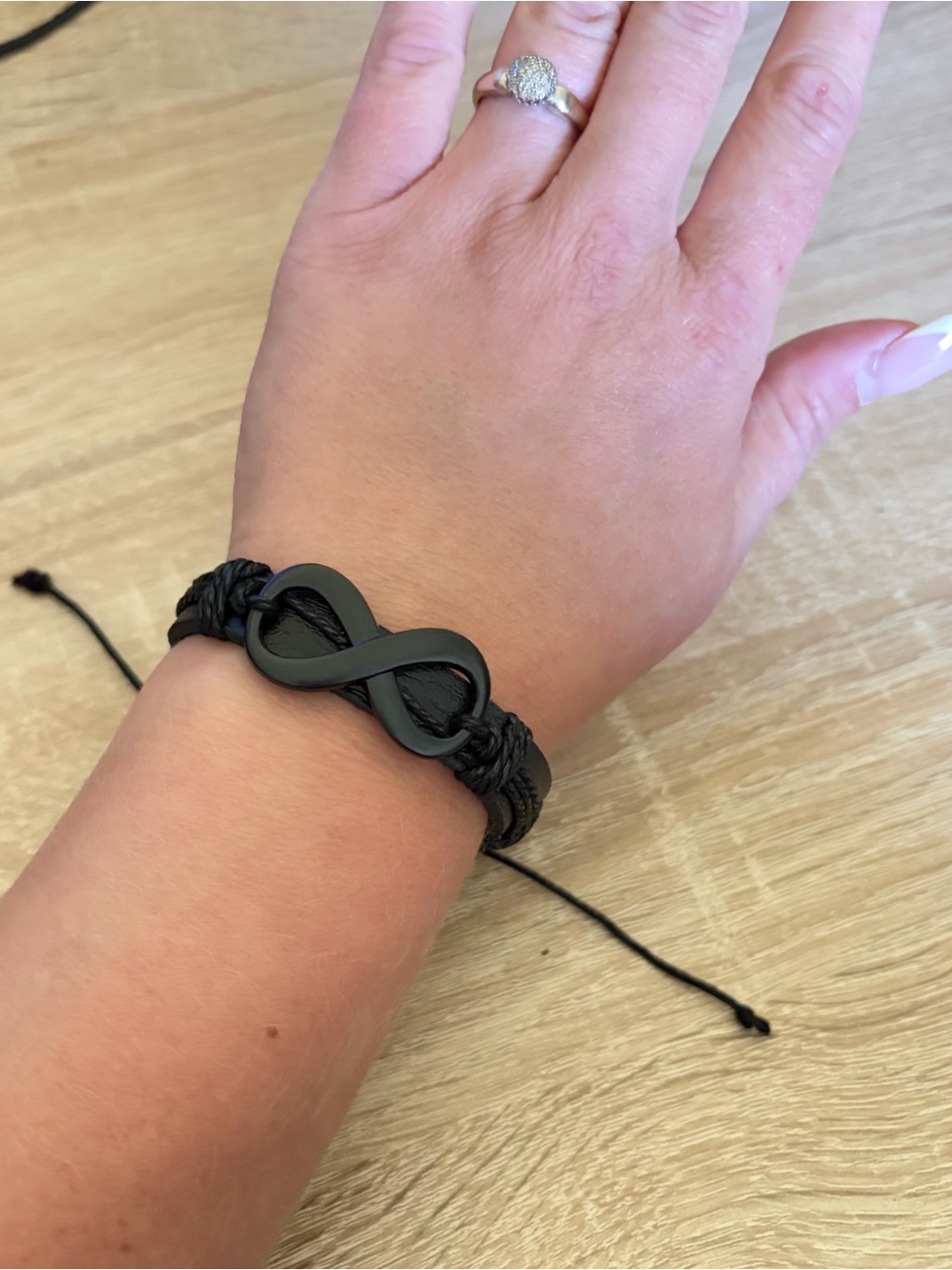 Black Matte Infinity Unisex Bracelet - Picture 2 of 2